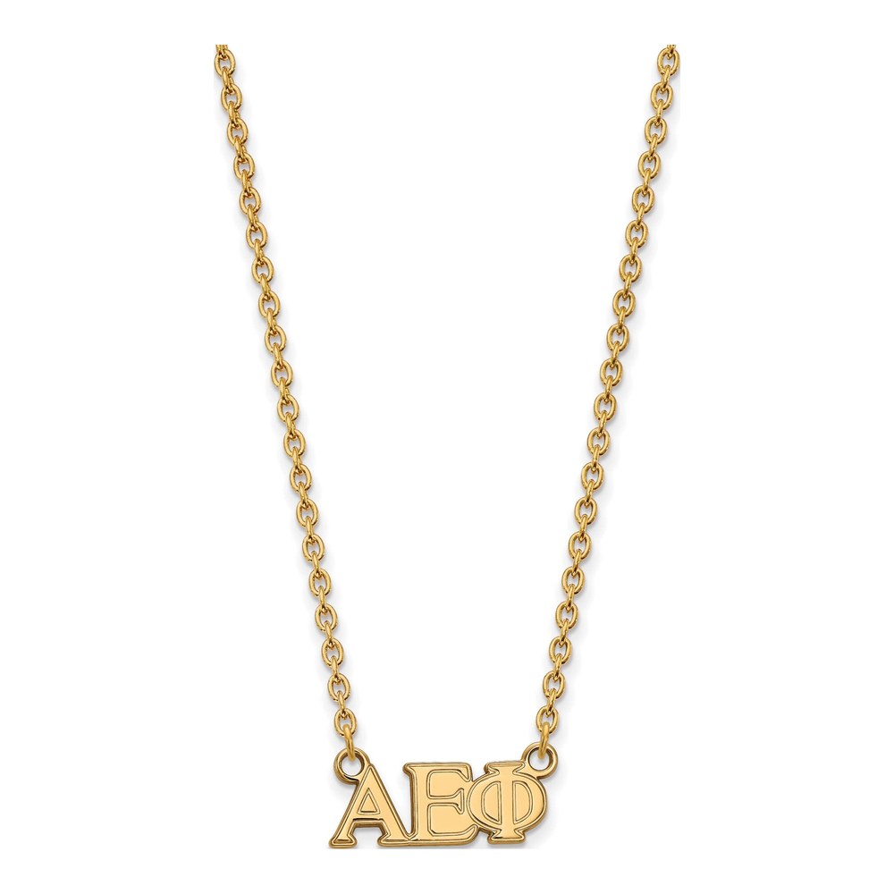 Alpha Epsilon Phi Gold-Plated Sterling Silver Medium Sorority Pendant Necklace