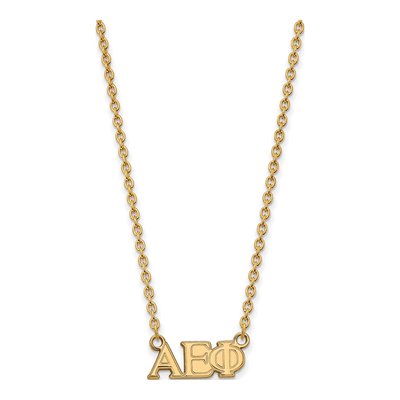Alpha Epsilon Phi Gold-Plated Sterling Silver Medium Sorority Pendant Necklace