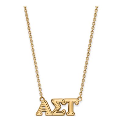Alpha Sigma Tau Gold-Plated Sterling Silver Medium Sorority Letters Necklace