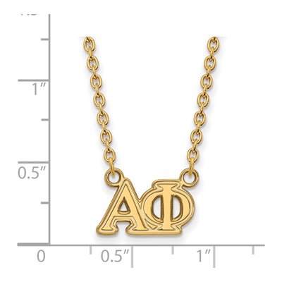 Alpha Phi Gold-Plated Sterling Silver Medium Sorority Pendant Necklace – view 2