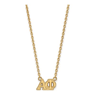 Alpha Phi Gold-Plated Sterling Silver Medium Sorority Pendant Necklace
