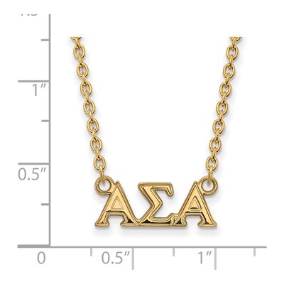 Alpha Sigma Alpha Gold-Plated Sterling Silver Medium Sorority Necklace – view 2