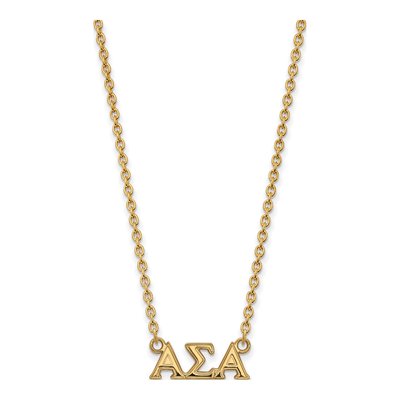 Alpha Sigma Alpha Gold-Plated Sterling Silver Medium Sorority Necklace