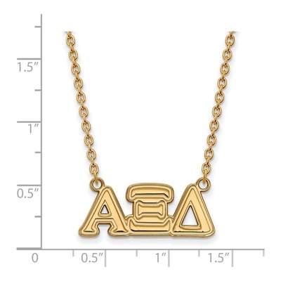 Alpha Xi Delta Gold-Plated Sterling Silver Medium Sorority Pendant Necklace – view 2