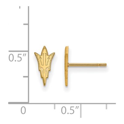 Arizona State University Gold-Plated Sterling Silver Pitchfork Stud Earrings – view 2