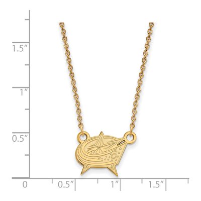 Columbus Blue Jackets Gold-Plated Sterling Silver Small Pendant Necklace – view 2