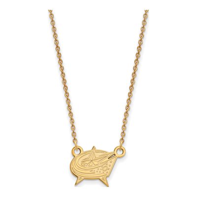 Columbus Blue Jackets Gold-Plated Sterling Silver Small Pendant Necklace