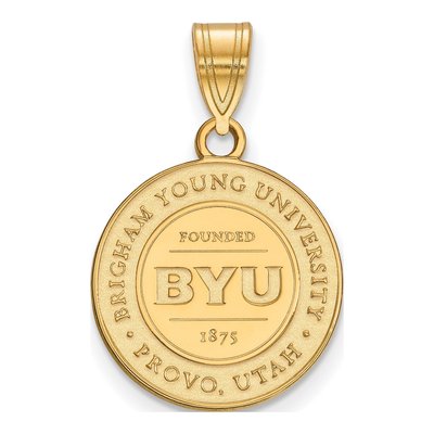 Brigham Young University Gold-Plated Sterling Silver Medium BYU Crest Pendant