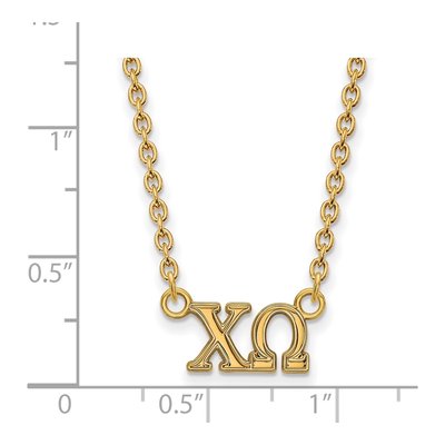 Chi Omega Gold-Plated Sterling Silver Sorority Greek Letters Medium Necklace – view 2