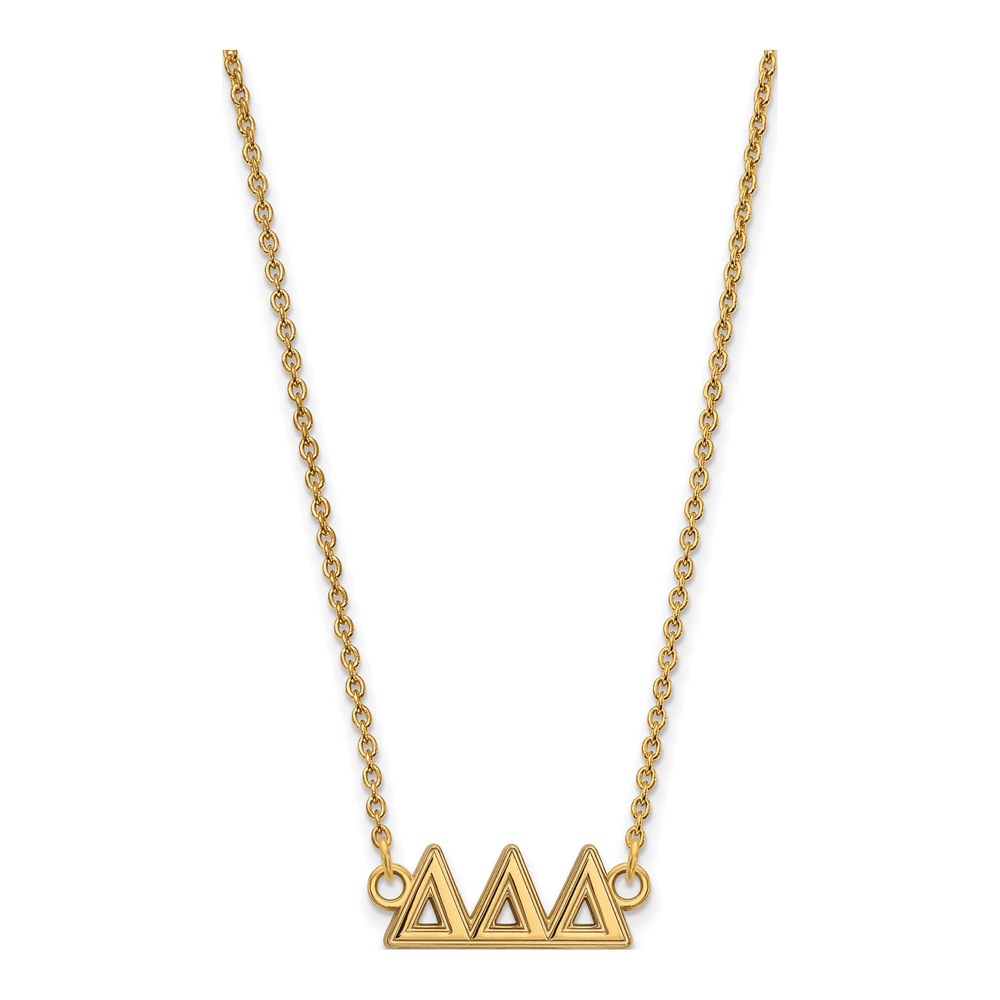 Delta Delta Delta Gold-Plated Sterling Silver Medium Tri Sorority Necklace