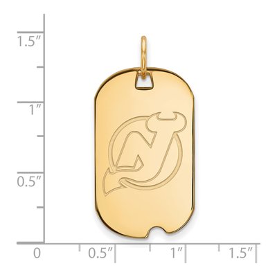New Jersey Devils Gold-Plated Sterling Silver Dog Tag Pendant – view 2