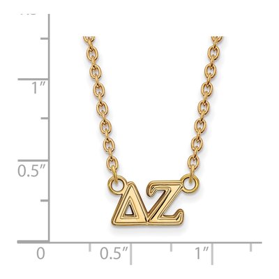 Delta Zeta Gold-Plated Sterling Silver Medium Sorority Pendant Necklace – view 2