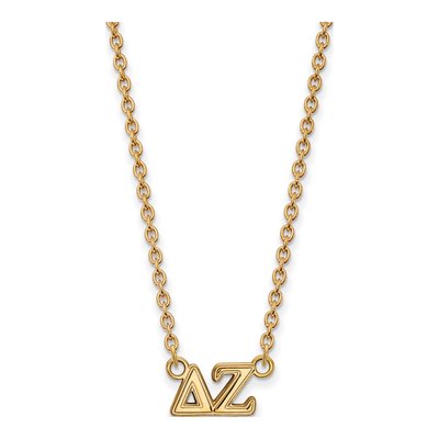 Delta Zeta Gold-Plated Sterling Silver Medium Sorority Pendant Necklace
