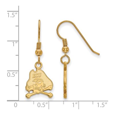 East Carolina University Gold-Plated Sterling Silver Pirates Earrings – view 2