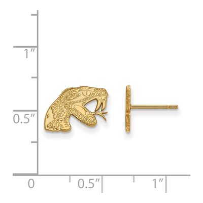 Florida A&M University Gold-Plated Sterling Silver A&m Rattlers Stud Earrings – view 2