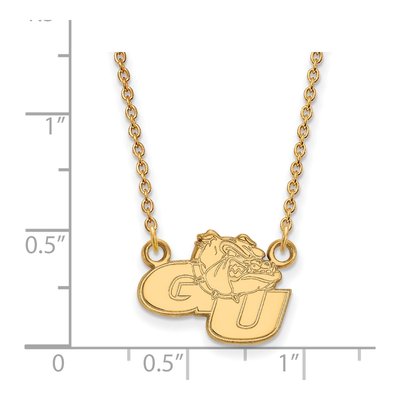 Gonzaga University Gold-Plated Sterling Silver Small Bulldogs Pendant Necklace – view 2