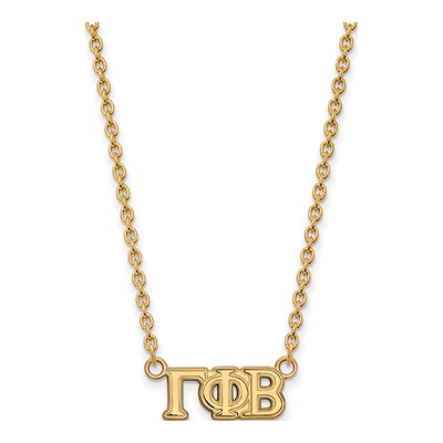 Gamma Phi Beta Gold-Plated Sterling Silver Sorority Greek Letters Small Necklace