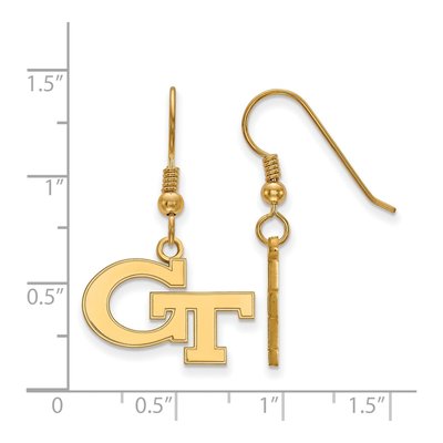 Georgia Institute of Technology Gold-Plated Sterling Silver Tech G-T Earrings – view 2