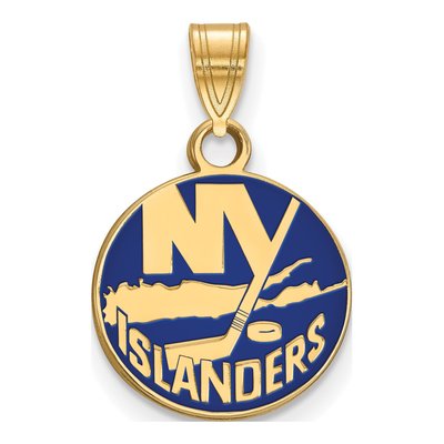 New York Islanders Gold-Plated Sterling Silver NY Enameled Pendant