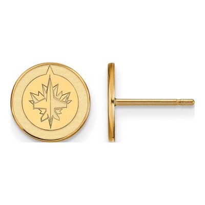 Winnipeg Jets Gold-Plated Sterling Silver Earrings