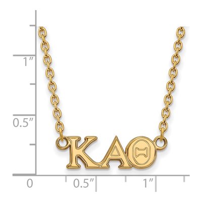 Kappa Alpha Theta Gold-Plated Sterling Silver Sorority Greek Letters Medium Necklace – view 2