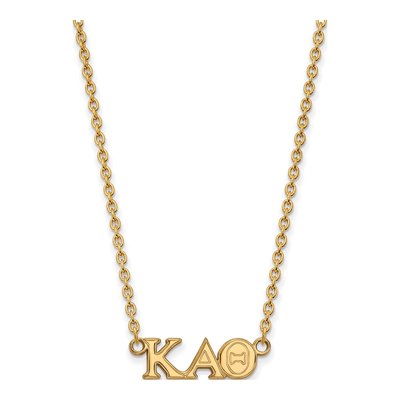 Kappa Alpha Theta Gold-Plated Sterling Silver Sorority Greek Letters Medium Necklace