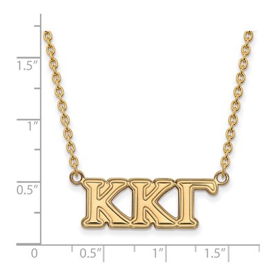 Kappa Kappa Gamma Gold-Plated Sterling Silver Sorority Greek Letters Medium Necklace – view 2