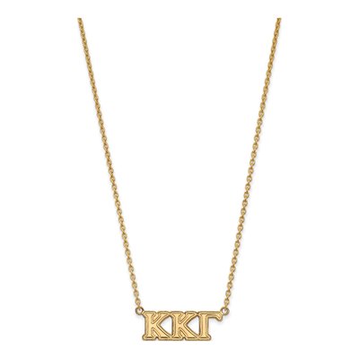 Kappa Kappa Gamma Gold-Plated Sterling Silver Sorority Greek Letters Medium Necklace