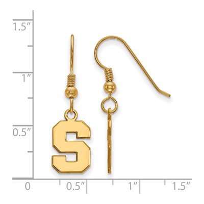 Michigan State University Gold-Plated Sterling Silver Letter S Earrings – view 2