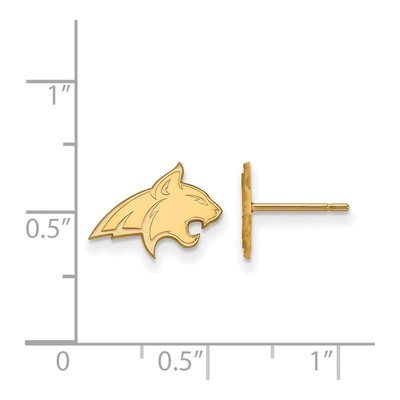 Montana State University Gold-Plated Sterling Silver Bobcat Stud Earrings – view 2