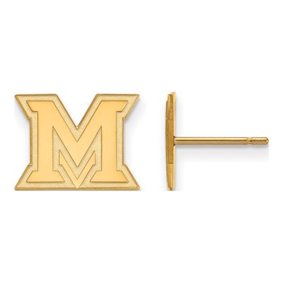 Miami University Gold-Plated Sterling Silver Letter M Stud Earrings