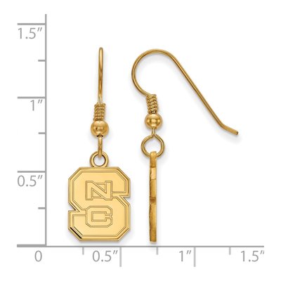 North Carolina State University Gold-Plated Sterling Silver NC Wolfpack Earrings – view 2