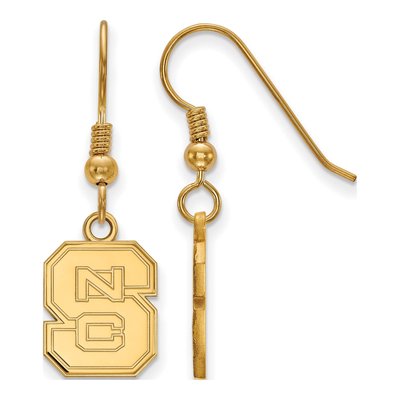 North Carolina State University Gold-Plated Sterling Silver NC Wolfpack Earrings