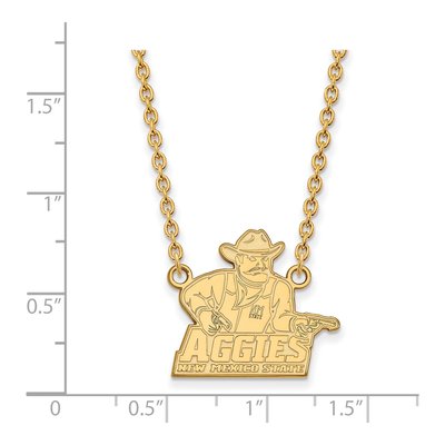 New Mexico State University Gold-Plated Sterling Silver NMSU Aggies Large Pendant Necklace – view 2