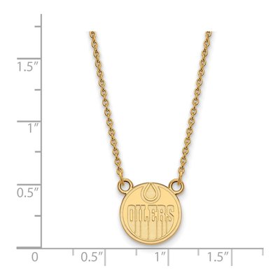 Edmonton Oilers Gold-Plated Sterling Silver Small Pendant Necklace – view 2