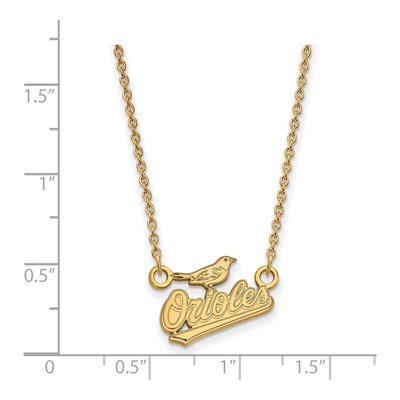 Baltimore Orioles Gold-Plated Sterling Silver Small Script Necklace – view 2