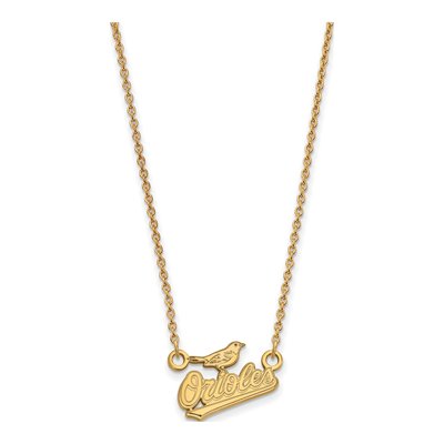 Baltimore Orioles Gold-Plated Sterling Silver Small Script Necklace