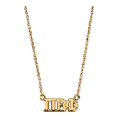 Pi Beta Phi Gold-Plated Sterling Silver Medium Sorority Necklace