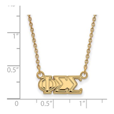 Phi Sigma Sigma Gold-Plated Sterling Silver Sorority Greek Letters Medium Pendant – view 2
