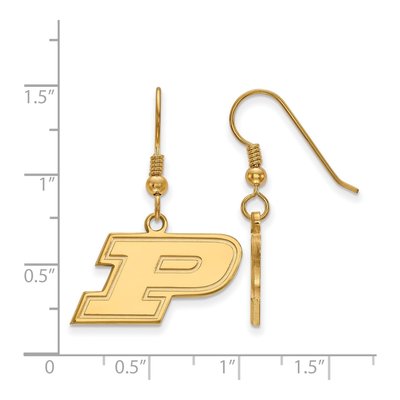 Purdue University Gold-Plated Sterling Silver Letter P Earrings – view 2