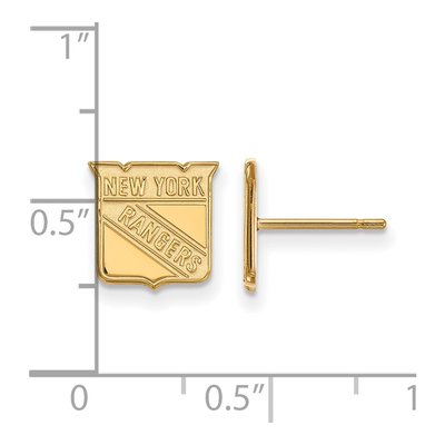 New York Rangers Gold-Plated Sterling Silver NY Extra Small Earrings – view 2
