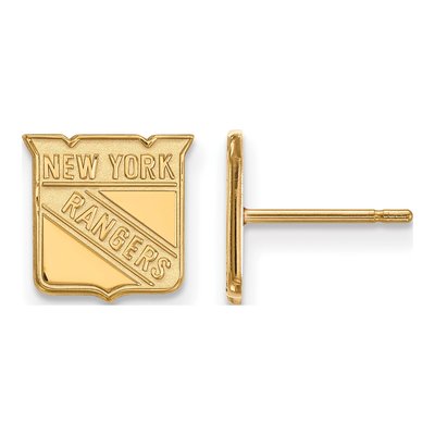 New York Rangers Gold-Plated Sterling Silver NY Extra Small Earrings