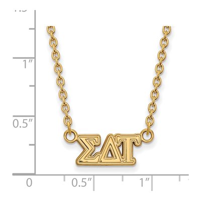 Sigma Delta Tau Gold-Plated Sterling Silver Sorority Greek Letters Medium Necklace – view 2
