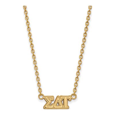 Sigma Delta Tau Gold-Plated Sterling Silver Sorority Greek Letters Medium Necklace