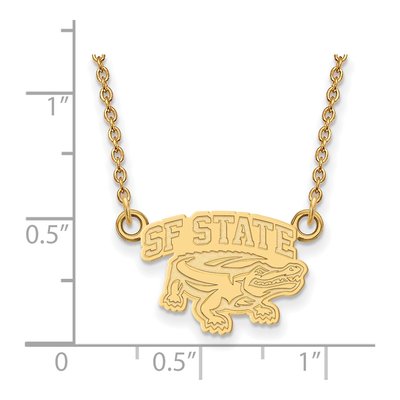 San Francisco State University Gold-Plated Sterling Silver Small SF Pendant – view 2