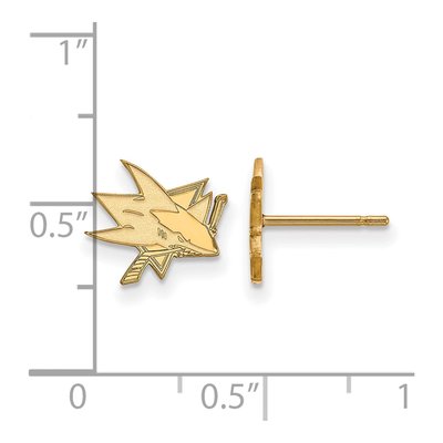 San Jose Sharks Gold-Plated Sterling Silver Earrings – view 2