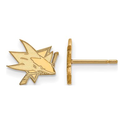 San Jose Sharks Gold-Plated Sterling Silver Earrings