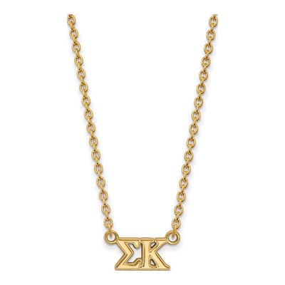 Sigma Kappa Gold-Plated Sterling Silver Medium Sorority Necklace