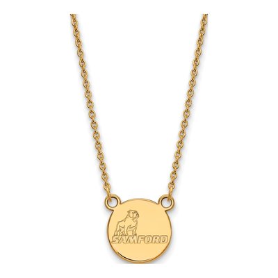 Samford University Gold-Plated Sterling Silver Small Disc Pendant Necklace
