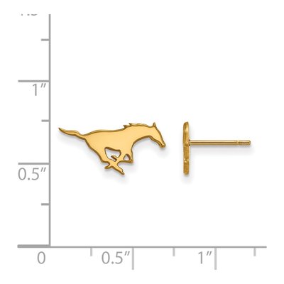 SMU Mustangs Extra Small Post Earrings, Gold-Plated – view 2